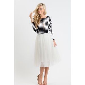 NEW White Tulle Full Ballerina Midi Skirt Wedding